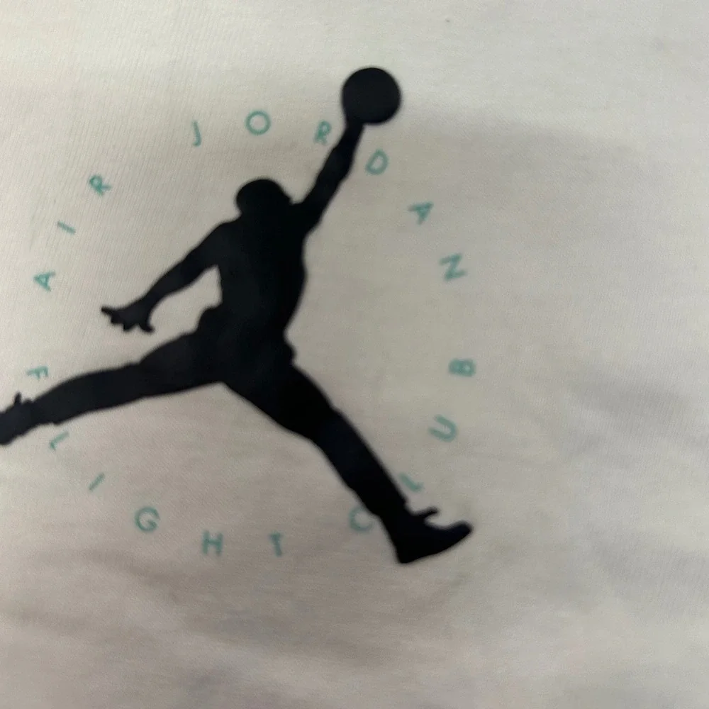 Jordan Flight Club T-Shirt Mens Large Off White Jumpman Logo Short Sleeve Tee